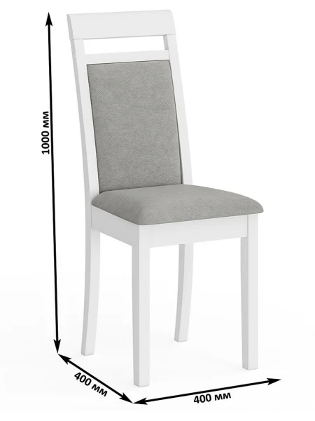 Стул Гольф-12 белый, ткань велюр серый 63