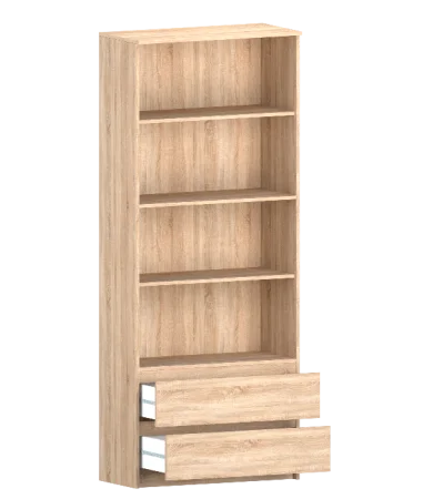 Стеллаж с ящиками Б 5.24 дуб сонома (серия без ручек)