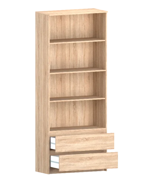 Стеллаж с ящиками Б 5.24 дуб сонома (серия без ручек)