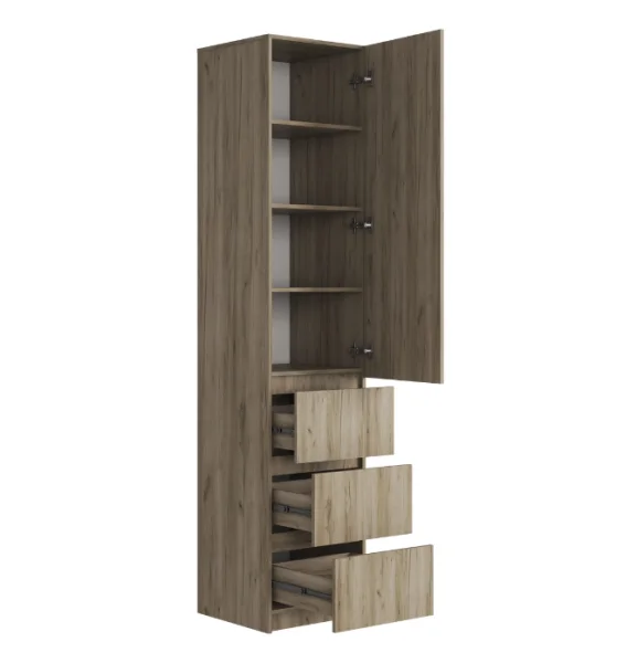 Шкаф с ящиками Бохо ШК-003 дуб крафт серый