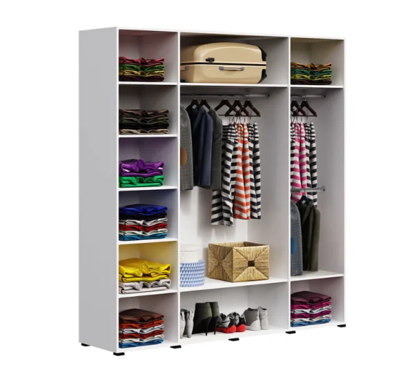 Шкаф 4-дверный Нэнси New белый/белый глянец