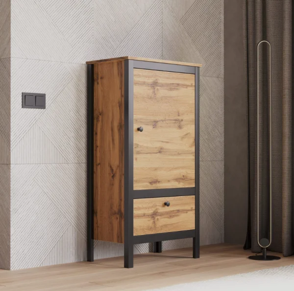 Тумба Лофт REG1D1S/60 дуб вотан/черный