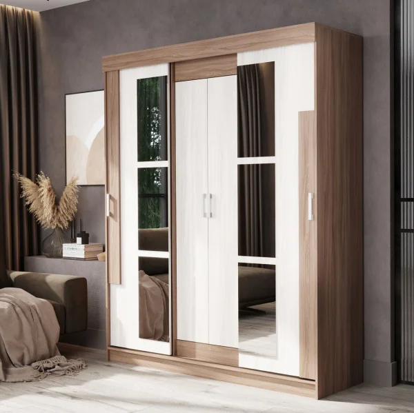 Шкаф-купе Андрей-Е (Фея) ясень шимо темный/светлый