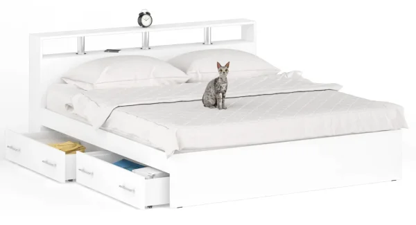 Кровать Камелия с ящиками белый