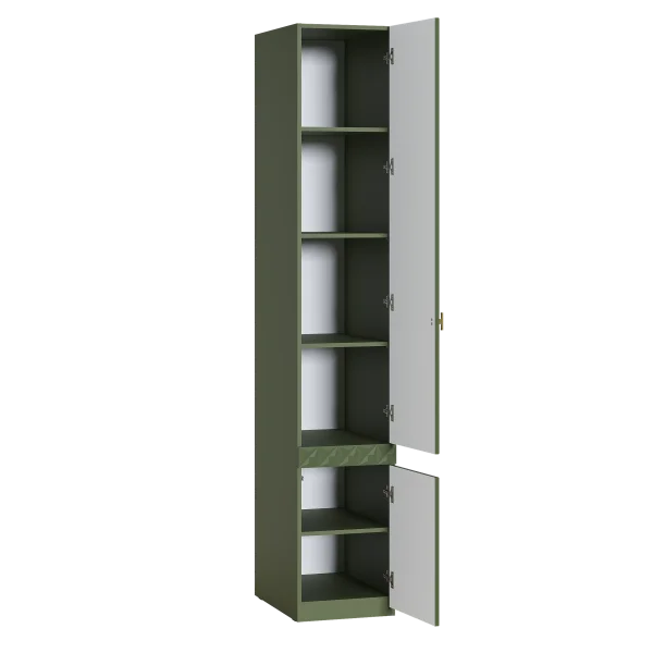 Шкаф-пенал Марион 16.340.01 дымчатый зеленый/олива шагрень