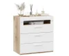 Комод с 3-мя ящиками Фьюжн дуб делано/белый глянец