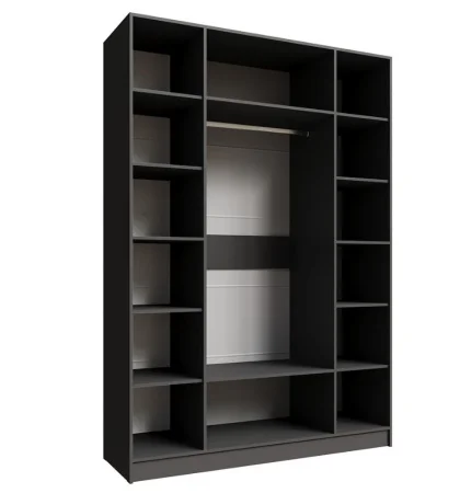 Шкаф Мадрид 1,6 с зеркалом графит серый