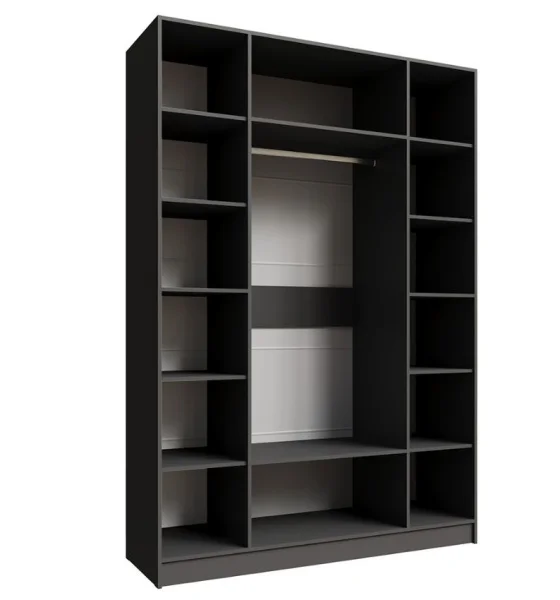 Шкаф Мадрид 1,6 с зеркалом графит серый