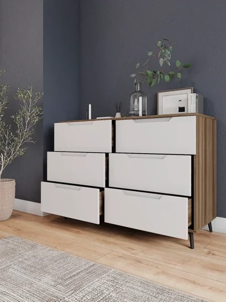 Комод Роза 1300 орех франклин/белый софт тренто