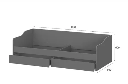 Кровать КР-2 графит серый