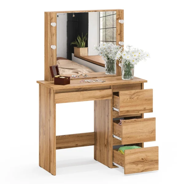 Стол косметический с подсветкой Сура дуб вотан