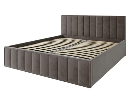 Кровать Лана 180х200 с подъемным механизмом, велюр шоколад