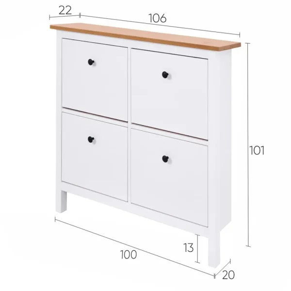 Тумба для обуви Кымор 106 белый/светло-коричневый