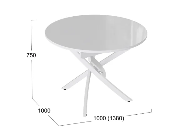 Стол обеденный Diamond тип 3 белый муар/белый глянец Стол обеденный Diamond тип 3 белый муар/белый глянец