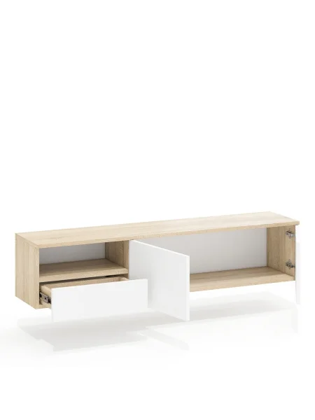 ТВ-тумба подвесная Сити-10 дуб сонома/белый