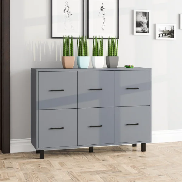 Комод 6 ящиков 127-1204 графит
