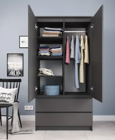 Шкаф двухдверный Мори МШ 900.1 графит