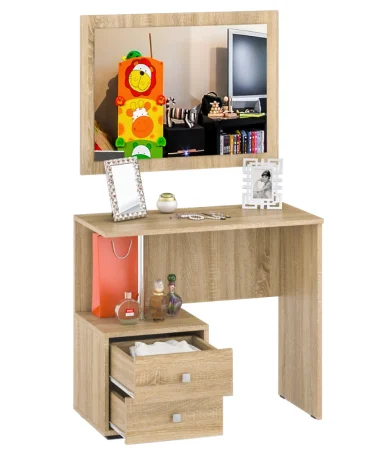 Стол косметический Камелия с зеркалом дуб сонома