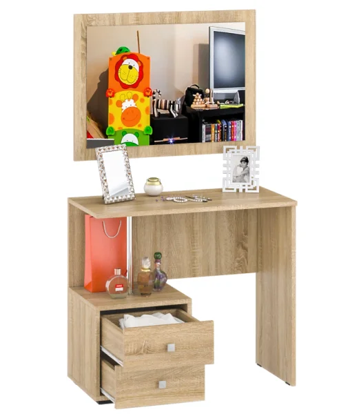 Стол косметический Камелия с зеркалом дуб сонома