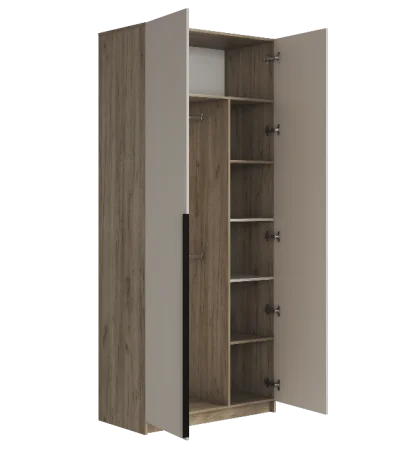 Шкаф комбинированный Бохо ШК-002 дуб крафт серый/кашемир