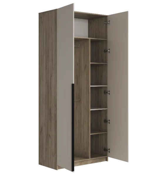 Шкаф комбинированный Бохо ШК-002 дуб крафт серый/кашемир