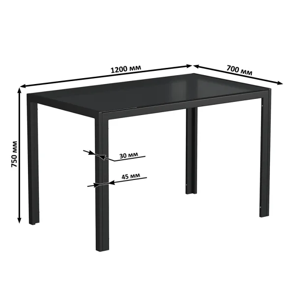 Обеденный стол DT-1481 черный Обеденный стол DT-1481 черный