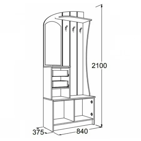 Прихожая Саша-20 ясень анкор темный/ясень анкор светлый