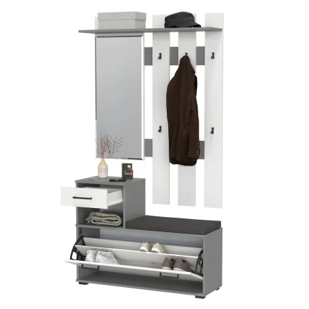 Модульная прихожая Лира графит/белый