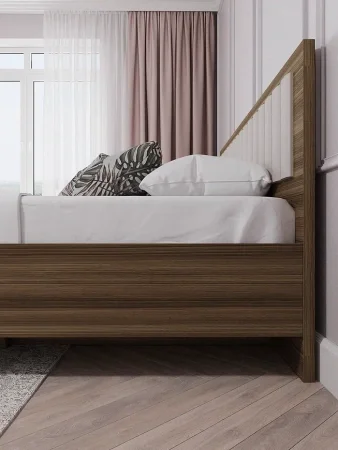 Кровать Роза 160 орех франклин/бежевый скин тренто