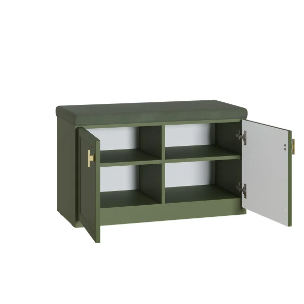 Тумба для обуви Марион 14.64 дымчатый зеленый/олива шагрень