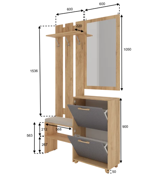 Прихожая Ньерд дуб вотан/черника