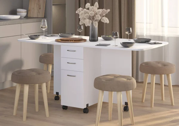 Стол-книжка с ящиками 1-6702 белый Стол-книжка с ящиками 1-6702 белый