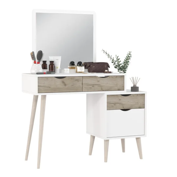 Трюмо 4-25910 белый/дуб крафт серый