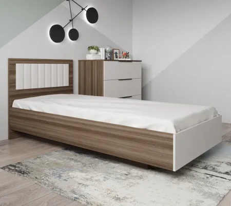 Кровать односпальная Роза 90 орех франклин/белый софт