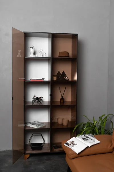 Шкаф со стеклом Копенгаген дуб сандал