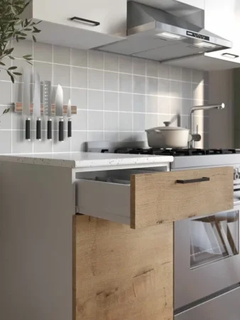 Кухня Дуся 1.6 белый/дуб бунратти