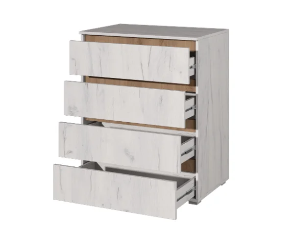 Комод Лиана дуб крафт белый/дуб крафт золотой