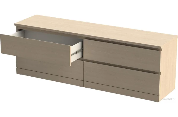 Комод Варма 4Д 160 х 54 х 40 шпон, дуб беленый