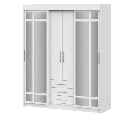 Шкаф-купе Фортуна белое дерево