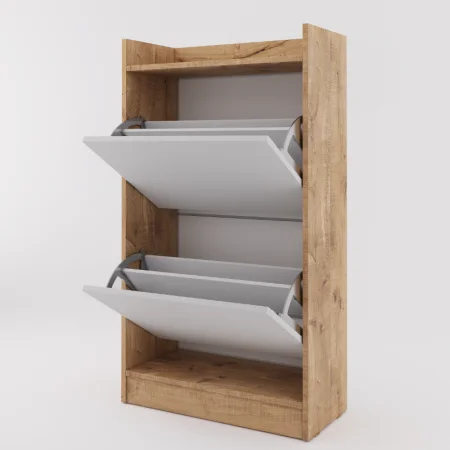 Обувница Охта Лайт 600.2 дуб вотан/белый