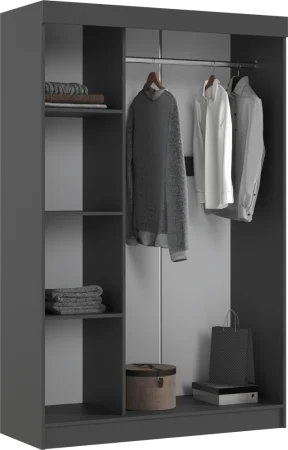 Шкаф-купе Басямиф графит/дуб крафт белый
