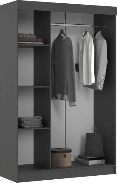 Шкаф-купе Басямиф графит/дуб крафт белый