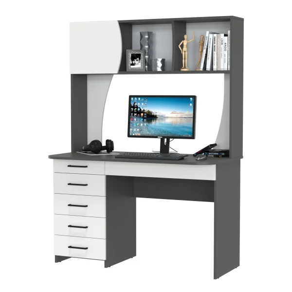 Стол рабочий 6-0606 Сигма графит/белый