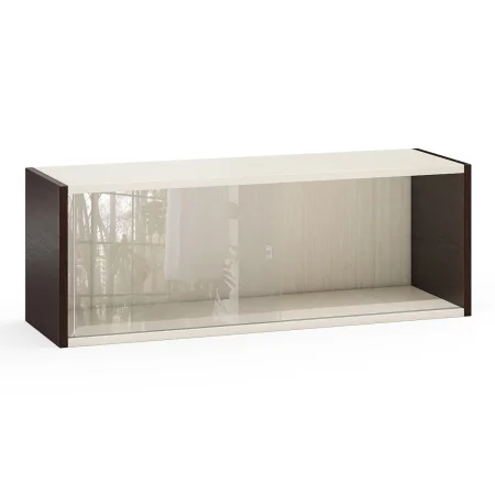 Полка книжная со стеклом КН 01 венге/белый