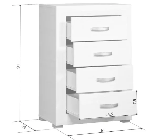 Комод Мальта KOM4S/6 лиственница сибирская/орех лион
