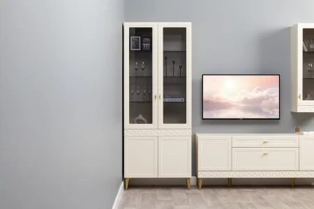 Шкаф-витрина Марион 16.397.02 слоновая кость