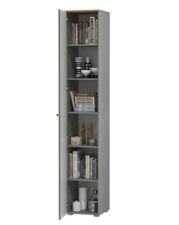 Шкаф-пенал Остин 13.227 серый графит/дуб крафт золотой