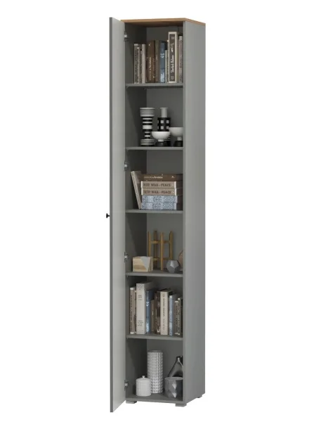 Шкаф-пенал Остин 13.227 серый графит/дуб крафт золотой