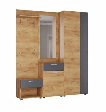 Модульная прихожая Сафари дуб крафт золотой/графит