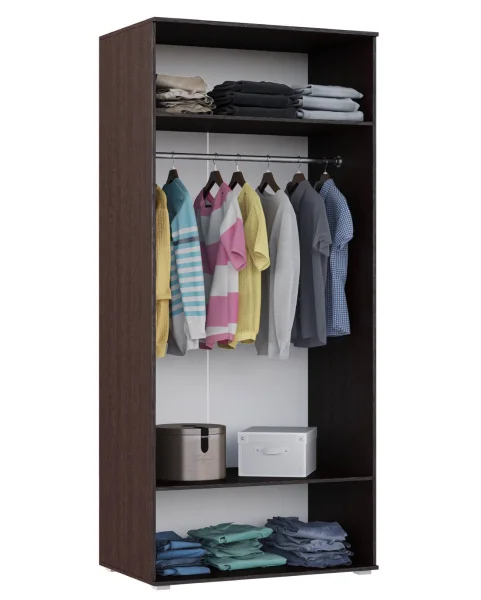 Шкаф 2-х дверный Ким венге/белый глянец